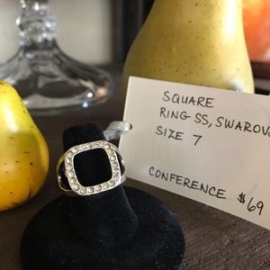 .925 Sterling Silver Square Ring